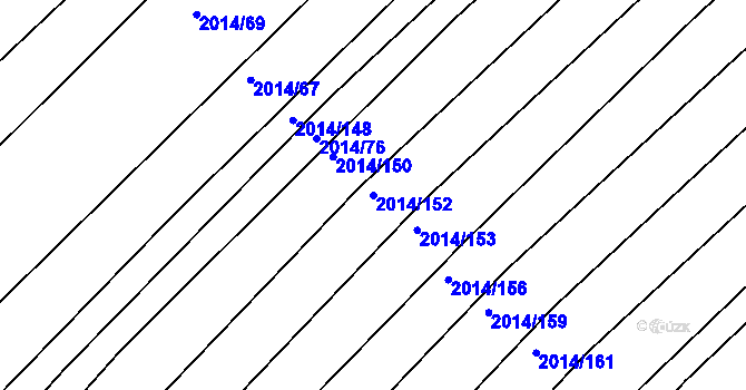 Parcela st. 2014/152 v KÚ Lužice u Hodonína, Katastrální mapa