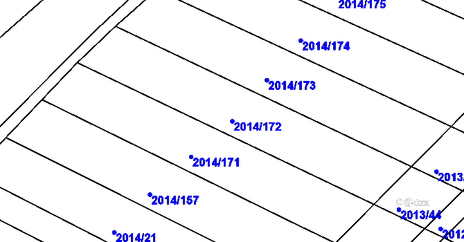 Parcela st. 2014/172 v KÚ Lužice u Hodonína, Katastrální mapa