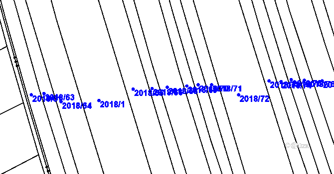 Parcela st. 2018/68 v KÚ Lužice u Hodonína, Katastrální mapa