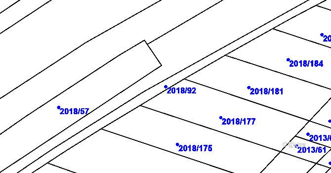 Parcela st. 2018/92 v KÚ Lužice u Hodonína, Katastrální mapa