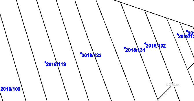 Parcela st. 2018/124 v KÚ Lužice u Hodonína, Katastrální mapa