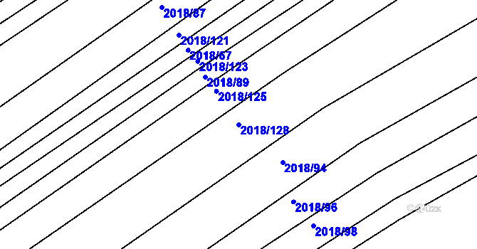 Parcela st. 2018/128 v KÚ Lužice u Hodonína, Katastrální mapa