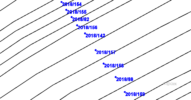 Parcela st. 2018/157 v KÚ Lužice u Hodonína, Katastrální mapa