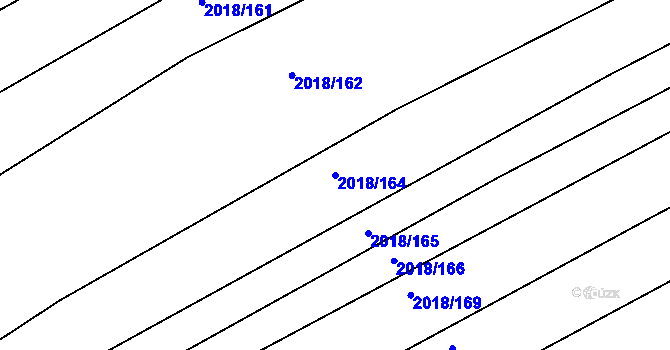 Parcela st. 2018/164 v KÚ Lužice u Hodonína, Katastrální mapa