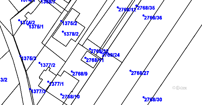 Parcela st. 2768/24 v KÚ Lužice u Hodonína, Katastrální mapa