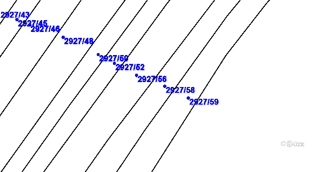 Parcela st. 2927/58 v KÚ Lužice u Hodonína, Katastrální mapa