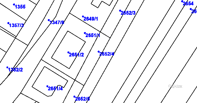 Parcela st. 2652/4 v KÚ Lužice u Hodonína, Katastrální mapa
