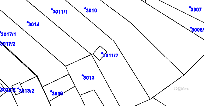 Parcela st. 3011/2 v KÚ Lužice u Hodonína, Katastrální mapa