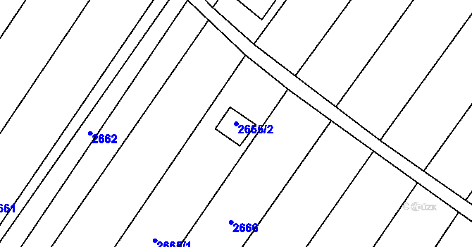 Parcela st. 2665/2 v KÚ Lužice u Hodonína, Katastrální mapa