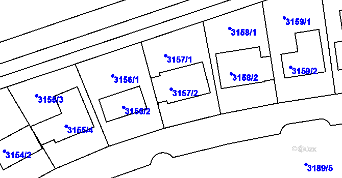 Parcela st. 3157/2 v KÚ Lužice u Hodonína, Katastrální mapa