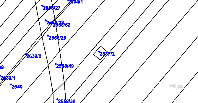 Parcela st. 2537/2 v KÚ Lužice u Hodonína, Katastrální mapa