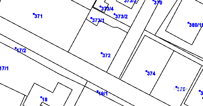 Parcela st. 372 v KÚ Lužná u Rakovníka, Katastrální mapa