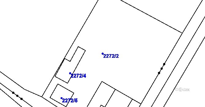 Parcela st. 2272/2 v KÚ Lužná u Rakovníka, Katastrální mapa