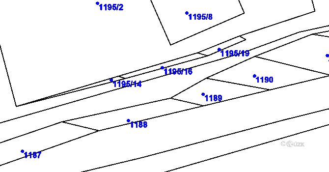 Parcela st. 612/8 v KÚ Lužná u Rakovníka, Katastrální mapa