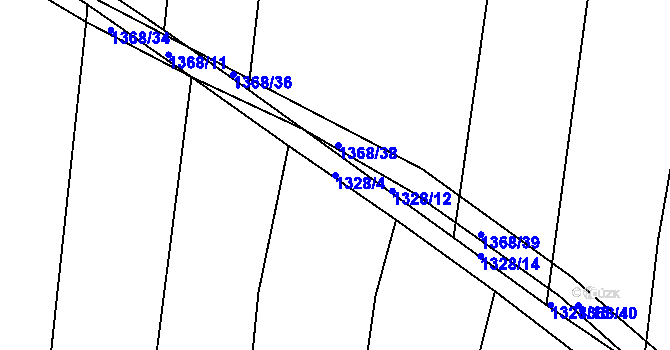 Parcela st. 1328/4 v KÚ Lužná u Rakovníka, Katastrální mapa