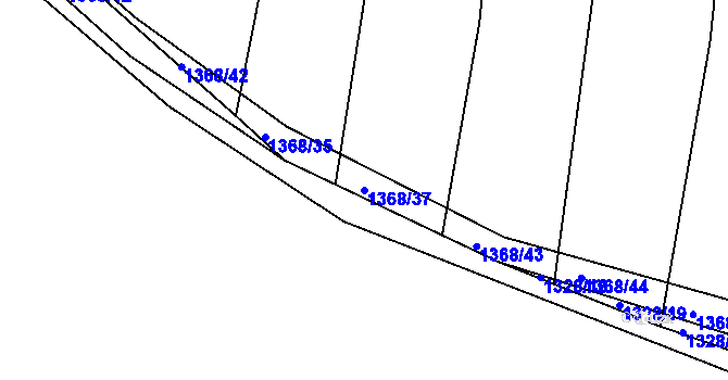 Parcela st. 1368/37 v KÚ Lužná u Rakovníka, Katastrální mapa
