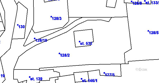 Parcela st. 532 v KÚ Lužná u Vsetína, Katastrální mapa