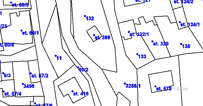 Parcela st. 131 v KÚ Lužná u Vsetína, Katastrální mapa