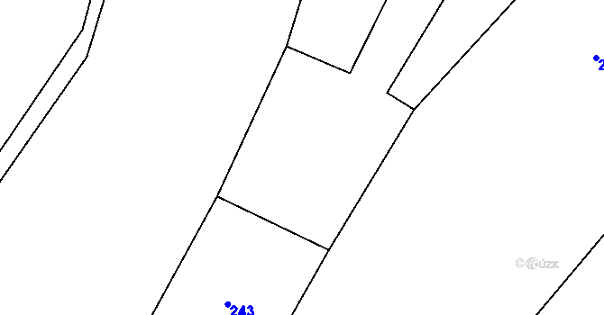 Parcela st. 244 v KÚ Lužná u Vsetína, Katastrální mapa