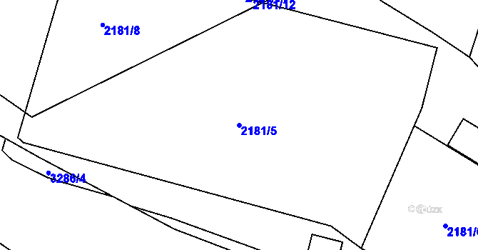 Parcela st. 2181/5 v KÚ Lužná u Vsetína, Katastrální mapa