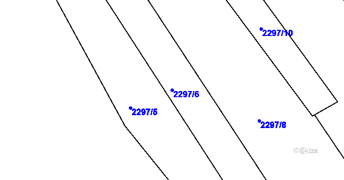 Parcela st. 2297/6 v KÚ Lužná u Vsetína, Katastrální mapa