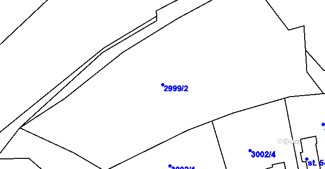 Parcela st. 2999/2 v KÚ Lužná u Vsetína, Katastrální mapa