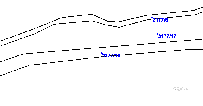 Parcela st. 3177/14 v KÚ Lužná u Vsetína, Katastrální mapa