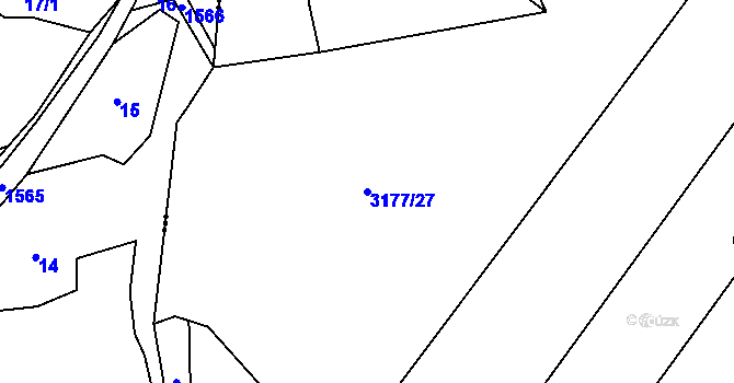 Parcela st. 3177/27 v KÚ Lužná u Vsetína, Katastrální mapa