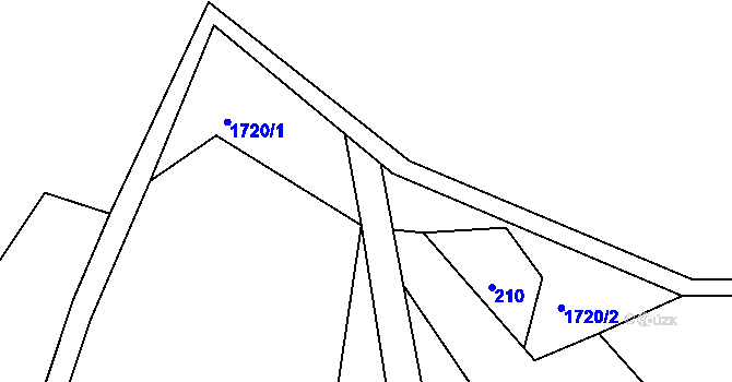 Parcela st. 207/4 v KÚ Lužná u Vsetína, Katastrální mapa