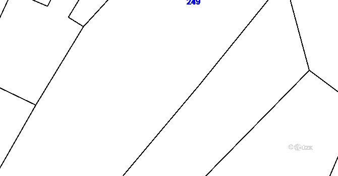 Parcela st. 250 v KÚ Lužná u Vsetína, Katastrální mapa