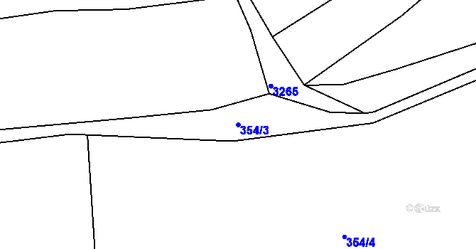 Parcela st. 354/3 v KÚ Lužná u Vsetína, Katastrální mapa