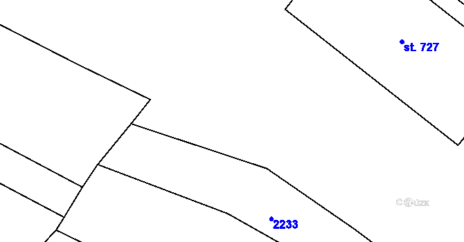 Parcela st. 2218/29 v KÚ Lužná u Vsetína, Katastrální mapa