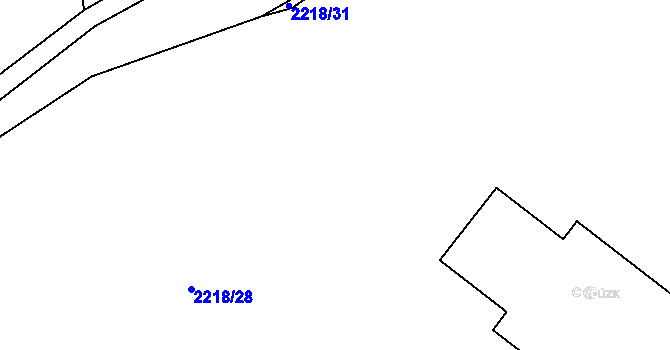 Parcela st. 2218/32 v KÚ Lužná u Vsetína, Katastrální mapa