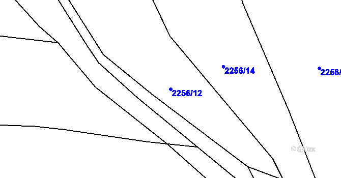 Parcela st. 2256/12 v KÚ Lužná u Vsetína, Katastrální mapa