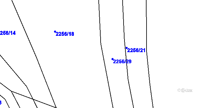 Parcela st. 2256/20 v KÚ Lužná u Vsetína, Katastrální mapa