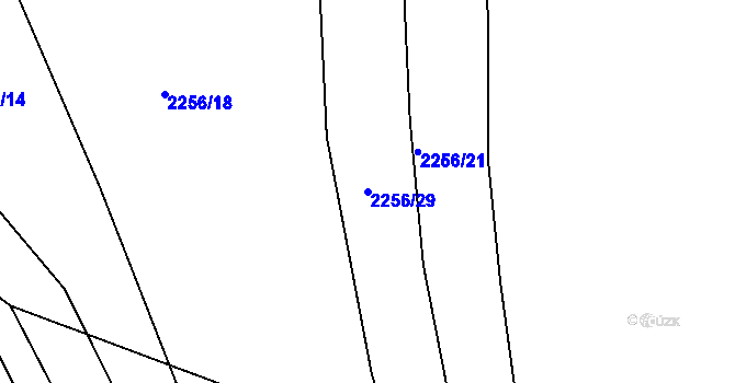 Parcela st. 2256/29 v KÚ Lužná u Vsetína, Katastrální mapa
