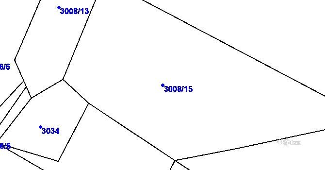 Parcela st. 3008/15 v KÚ Lužná u Vsetína, Katastrální mapa