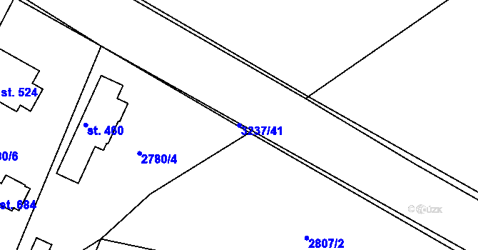 Parcela st. 3237/41 v KÚ Lužná u Vsetína, Katastrální mapa