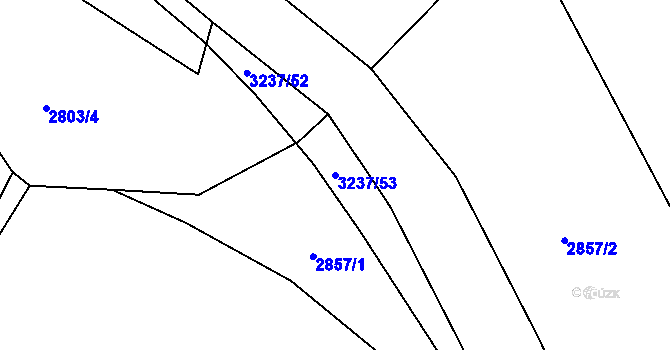 Parcela st. 3237/53 v KÚ Lužná u Vsetína, Katastrální mapa