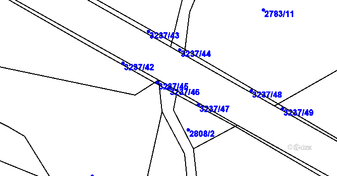Parcela st. 3237/46 v KÚ Lužná u Vsetína, Katastrální mapa