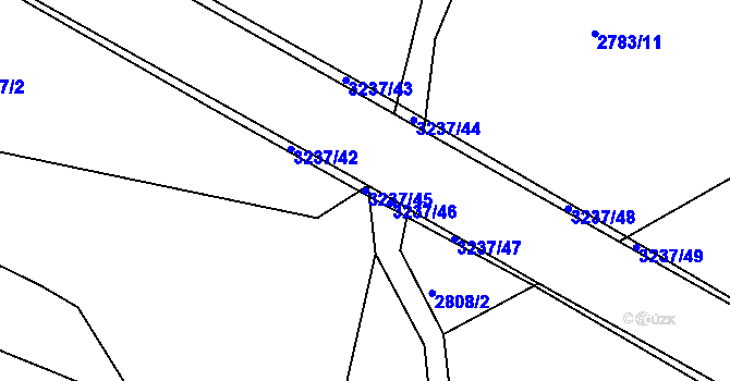 Parcela st. 3237/45 v KÚ Lužná u Vsetína, Katastrální mapa
