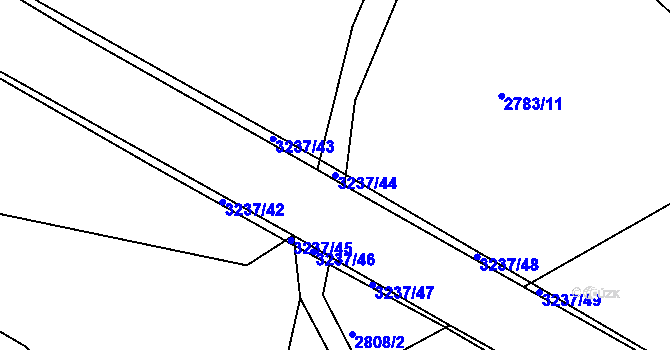 Parcela st. 3237/44 v KÚ Lužná u Vsetína, Katastrální mapa