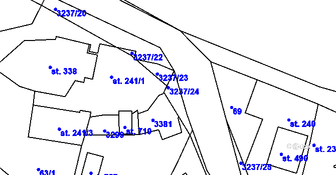 Parcela st. 3237/24 v KÚ Lužná u Vsetína, Katastrální mapa