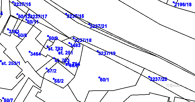 Parcela st. 3237/19 v KÚ Lužná u Vsetína, Katastrální mapa