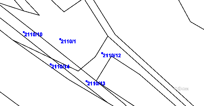 Parcela st. 2110/12 v KÚ Lužná u Vsetína, Katastrální mapa