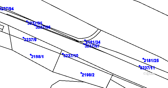 Parcela st. 3237/97 v KÚ Lužná u Vsetína, Katastrální mapa