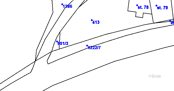 Parcela st. 1222/7 v KÚ Lvová, Katastrální mapa