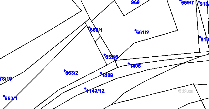 Parcela st. 659/6 v KÚ Lvová, Katastrální mapa