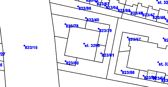 Parcela st. 3296 v KÚ Lysá nad Labem, Katastrální mapa