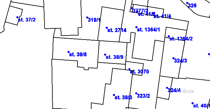 Parcela st. 38/9 v KÚ Lysá nad Labem, Katastrální mapa